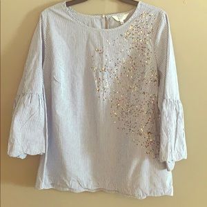 Sequin Striped Crown & Ivy Top